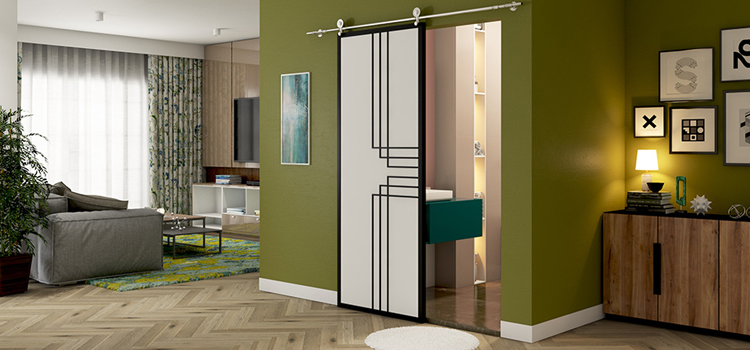 sliding bathroom door installation in Fairfax